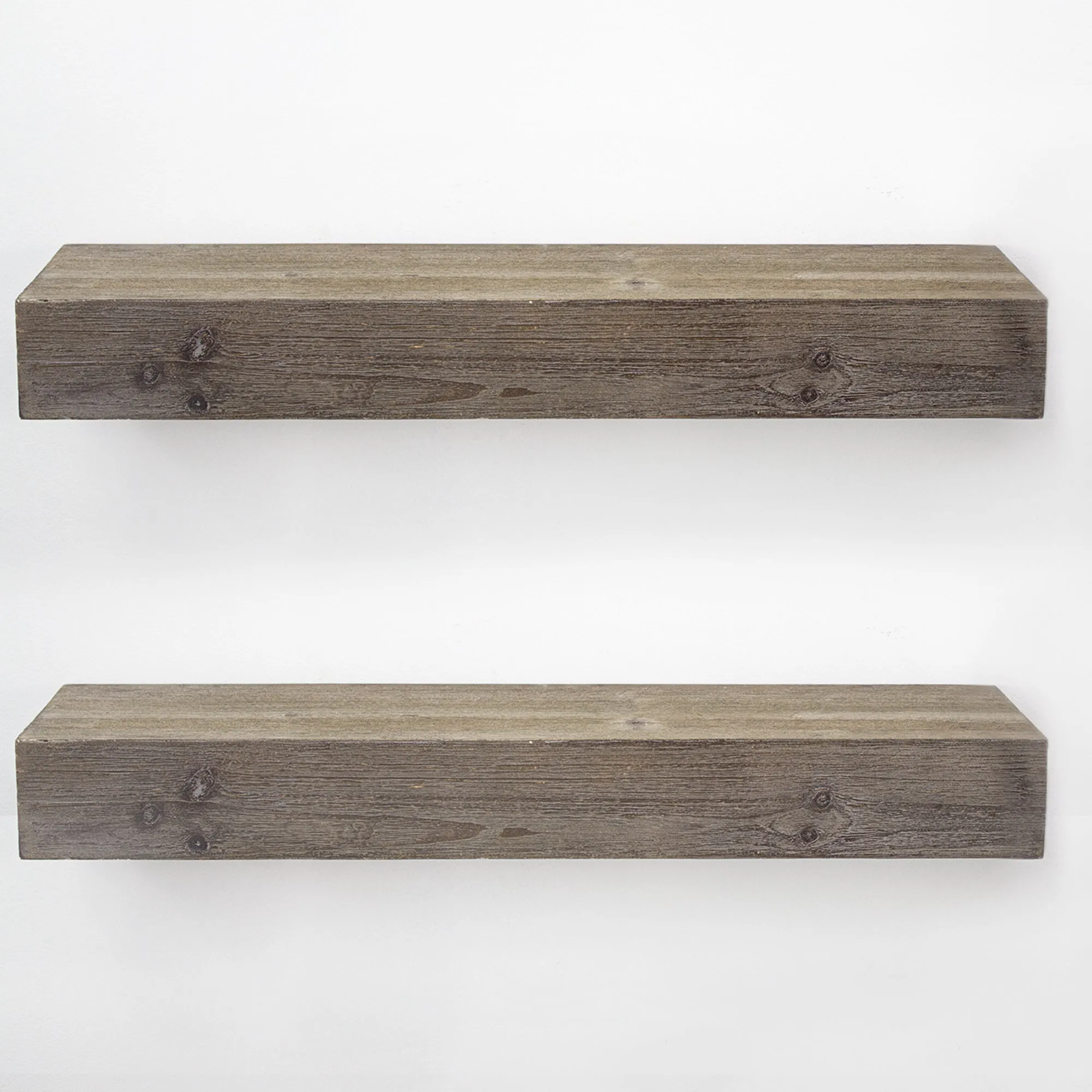 Rustic Wood Floating Wall Shelf - Small/Grey