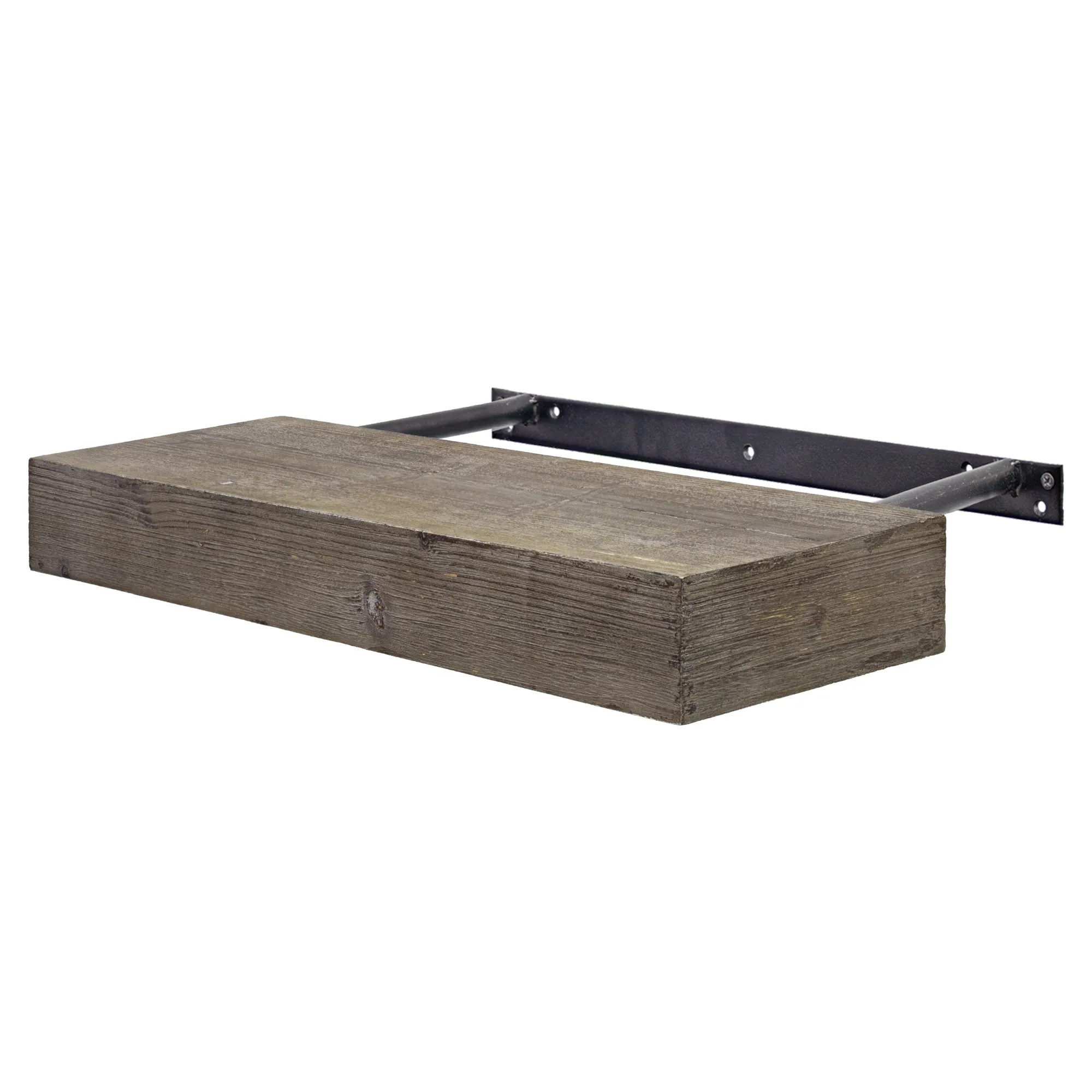 Rustic Wood Floating Wall Shelf - Small/Grey