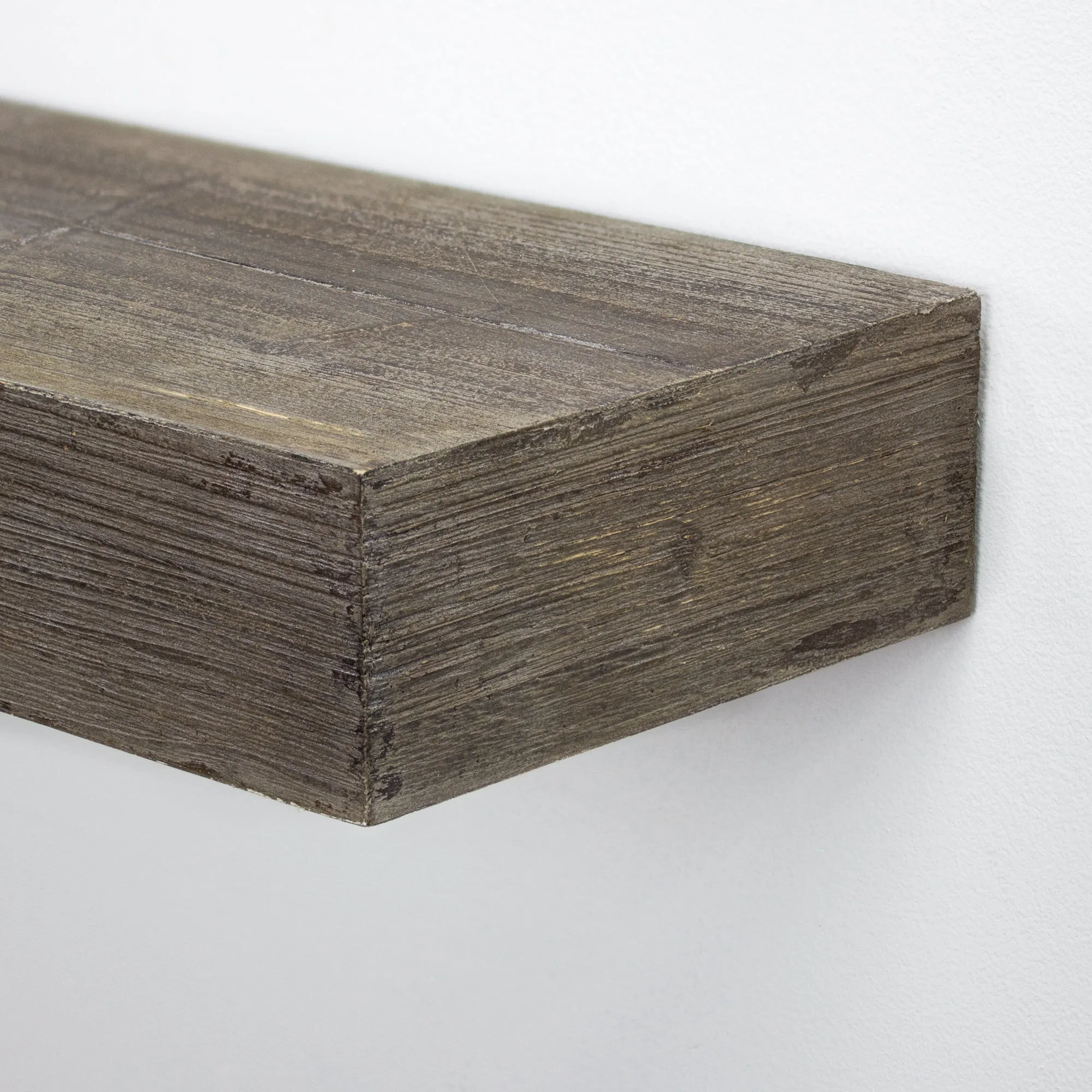 Rustic Wood Floating Wall Shelf - Small/Grey