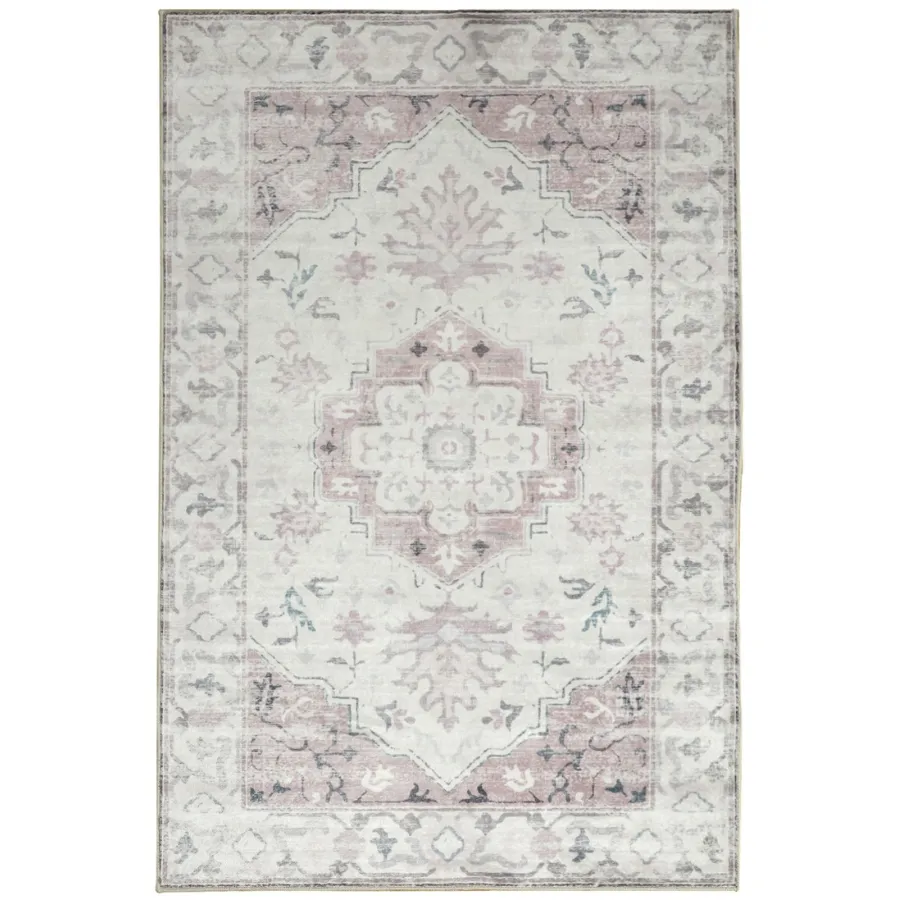 Shay Coral Distressed Machine Washable Rug