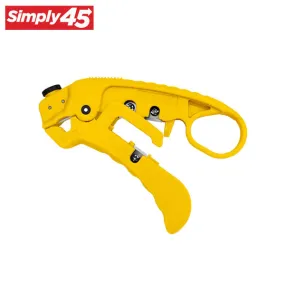 Simply45 - S45-S01YL - Professional Adjustable LAN Cable Stripper & Cutter - Yellow - w/ Wire Straightener Comb - for Shielded & Unshielded Cat7a/6a/6/5e UTP/STP