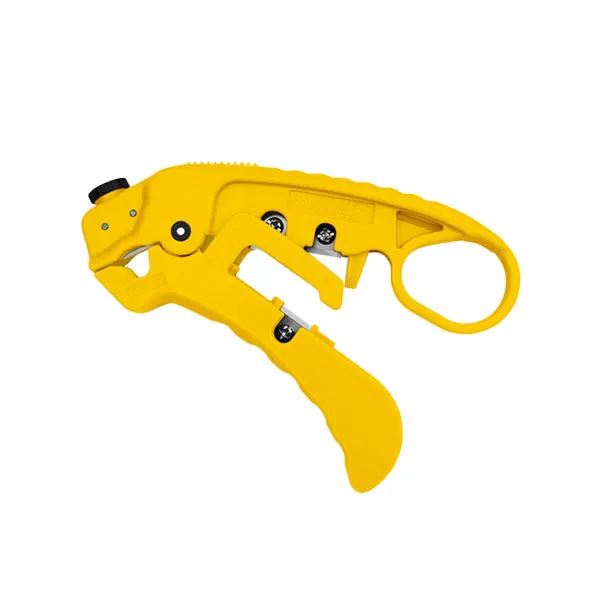 Simply45 - S45-S01YL - Professional Adjustable LAN Cable Stripper & Cutter - Yellow - w/ Wire Straightener Comb - for Shielded & Unshielded Cat7a/6a/6/5e UTP/STP