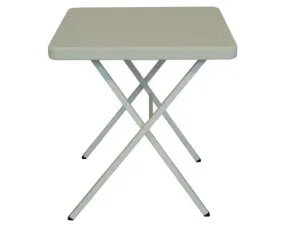 Social Distancing Plastic Table, 27" Square White Folding