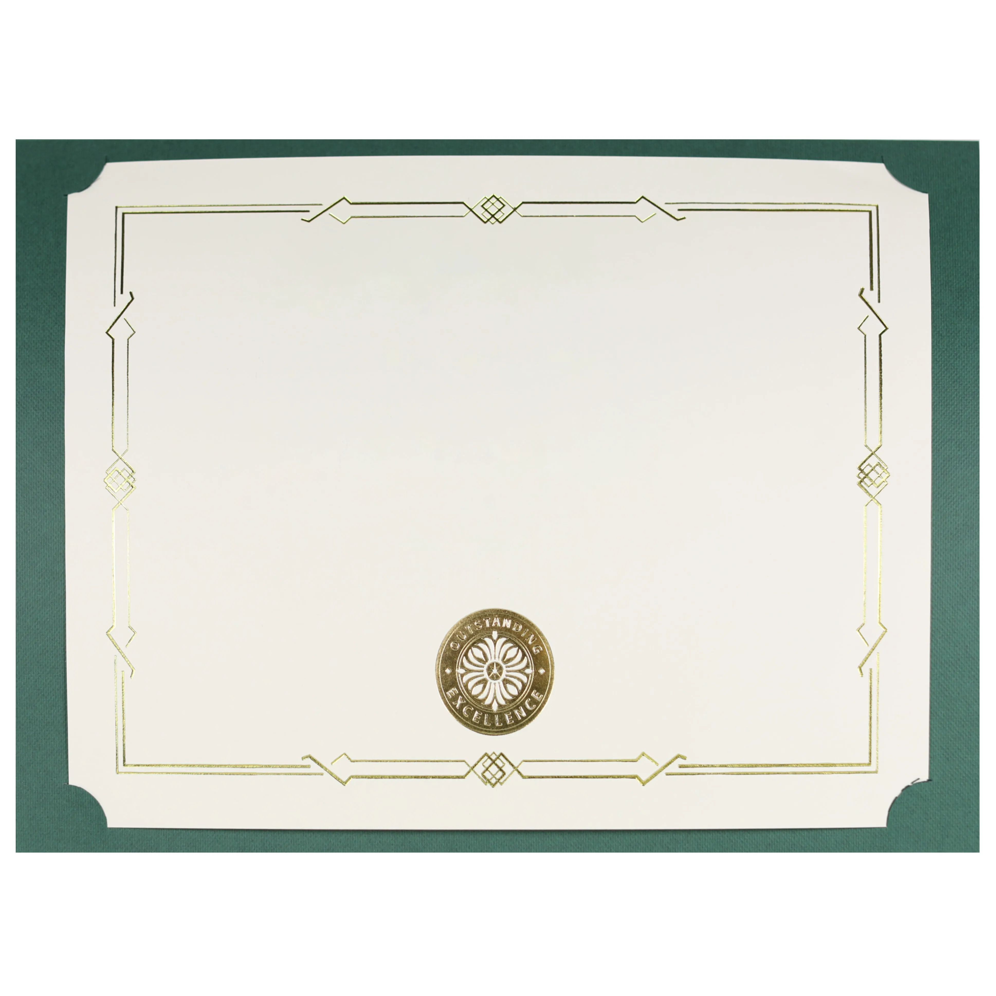 St. James® Certificate Holders/Document Covers/Diploma Holders, Green, Gold Award Seal with Gold Ribbon, Pack of 5, 83825