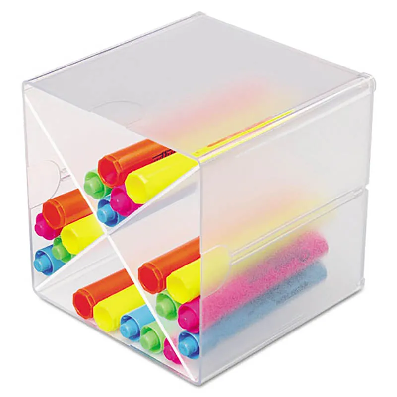 Stackable Desktop Cube Organizers, Clear