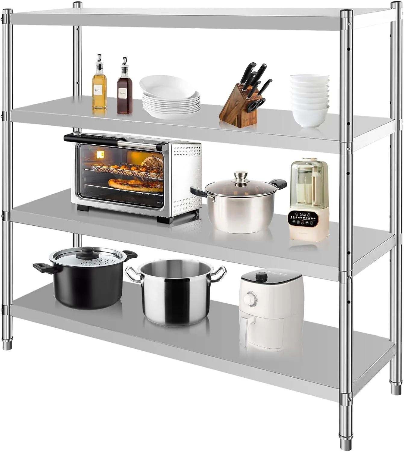 Stainless Steel Shelves, Durable Storage Shelf, Heavy Duty Kitchen Rack