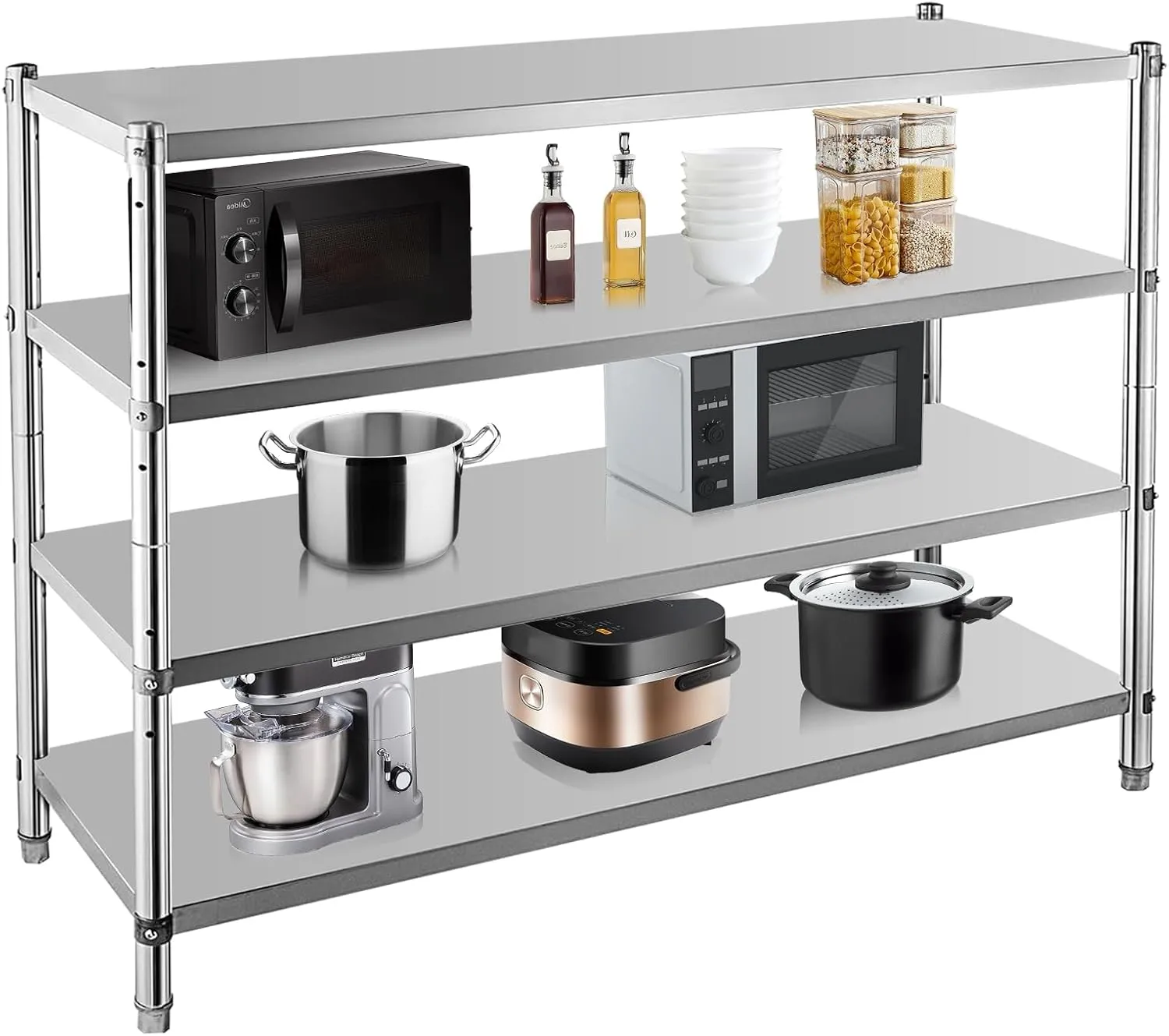 Stainless Steel Shelves, Durable Storage Shelf, Heavy Duty Kitchen Rack