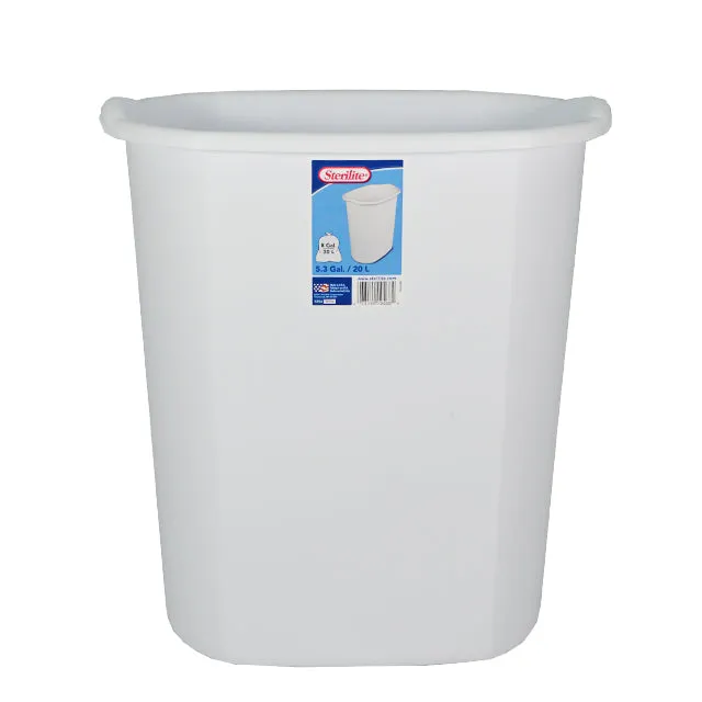 Sterilite 5.3 Gl Wastebasket (White)