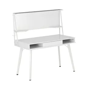 Study Computer Desk with Storage & Magnetic Dry Erase White Board