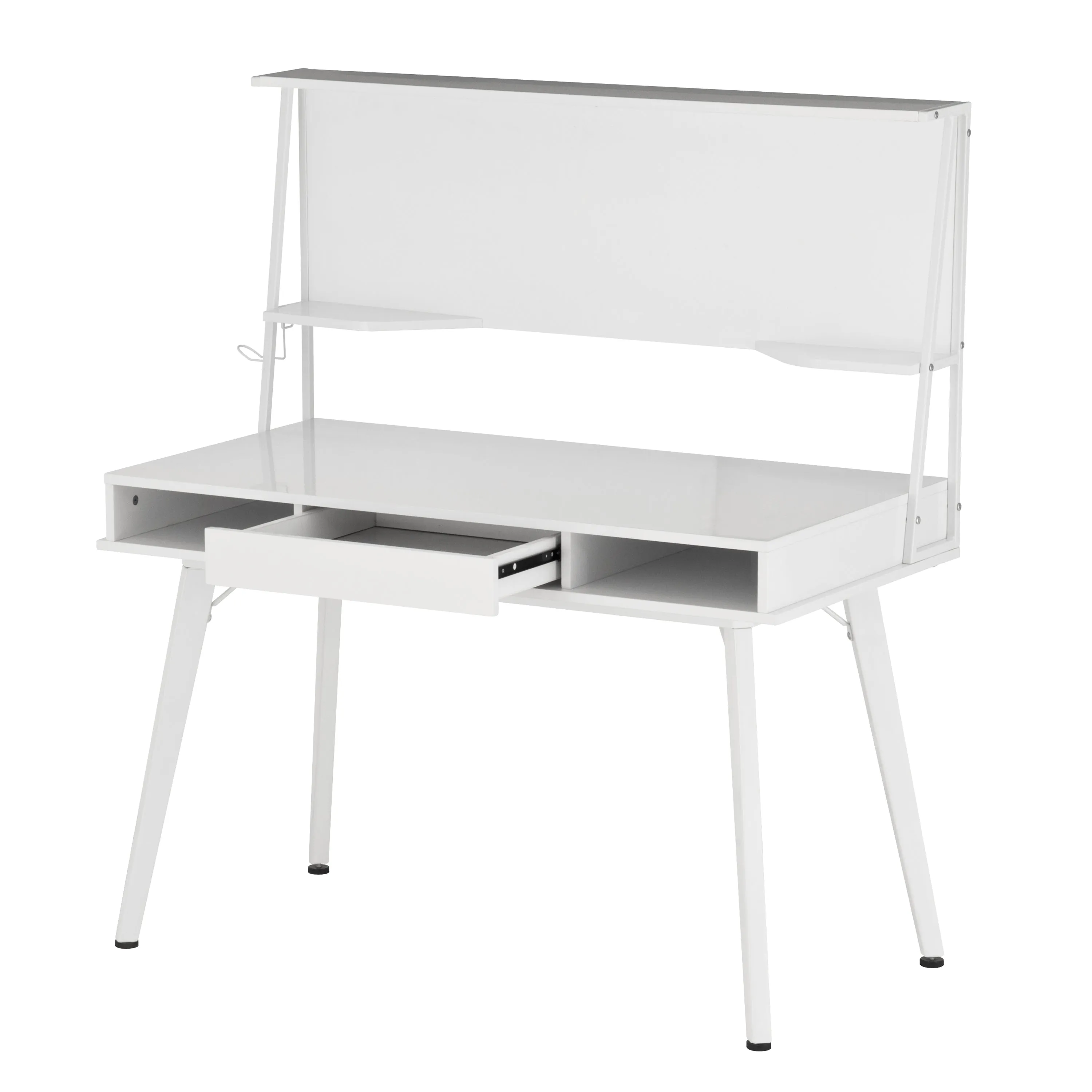 Study Computer Desk with Storage & Magnetic Dry Erase White Board