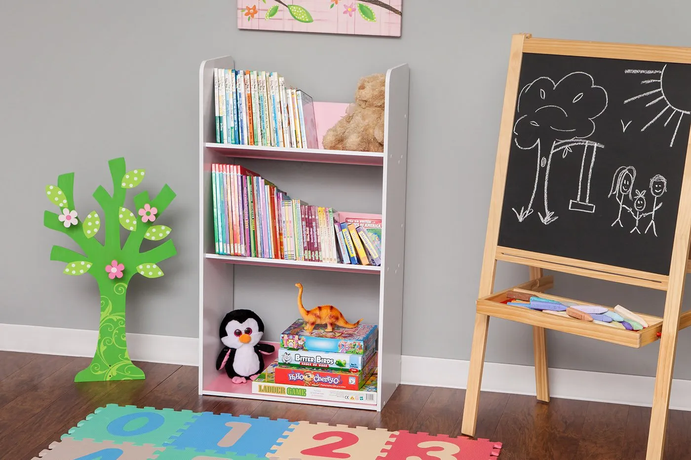 Tilted Book Shelf Rack - 3 Tier