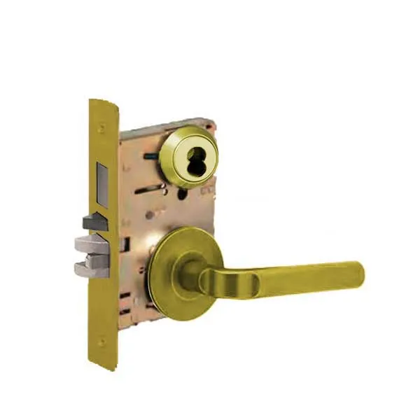 TownSteel - MS - Heavy Duty Designer Mortise Lock - Entrance - 2-3/4″ Backset - Optional Door Thickness - SFIC Less - Unlacquered Brass - Grade 1