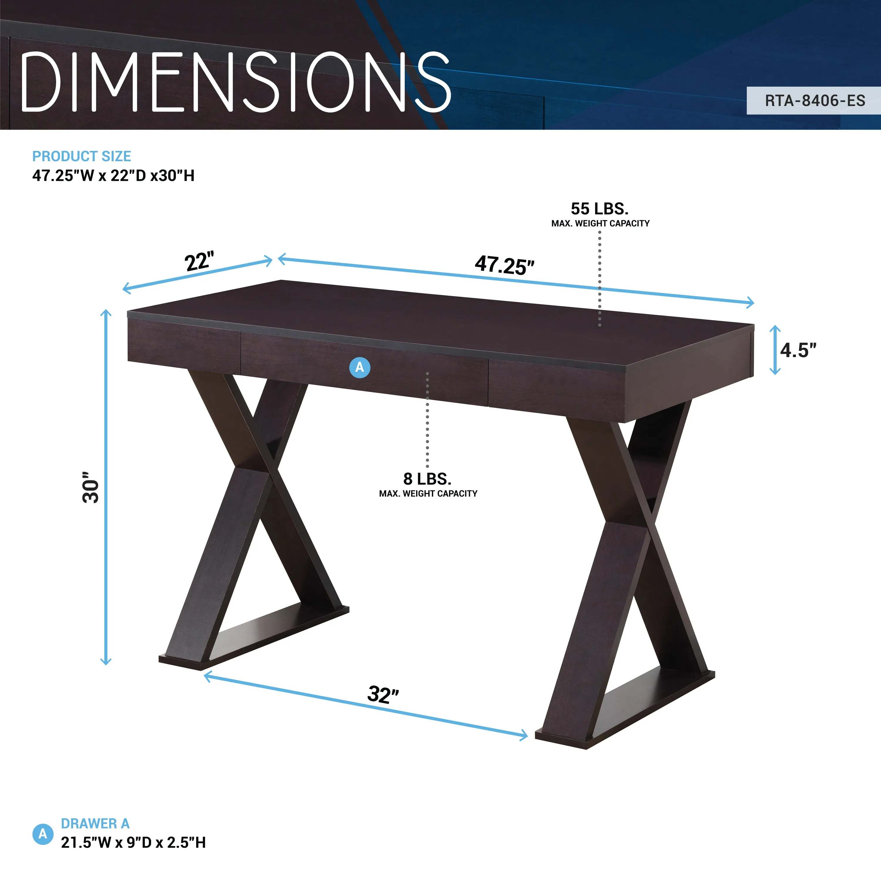 Trendy Writing Desk with Drawer