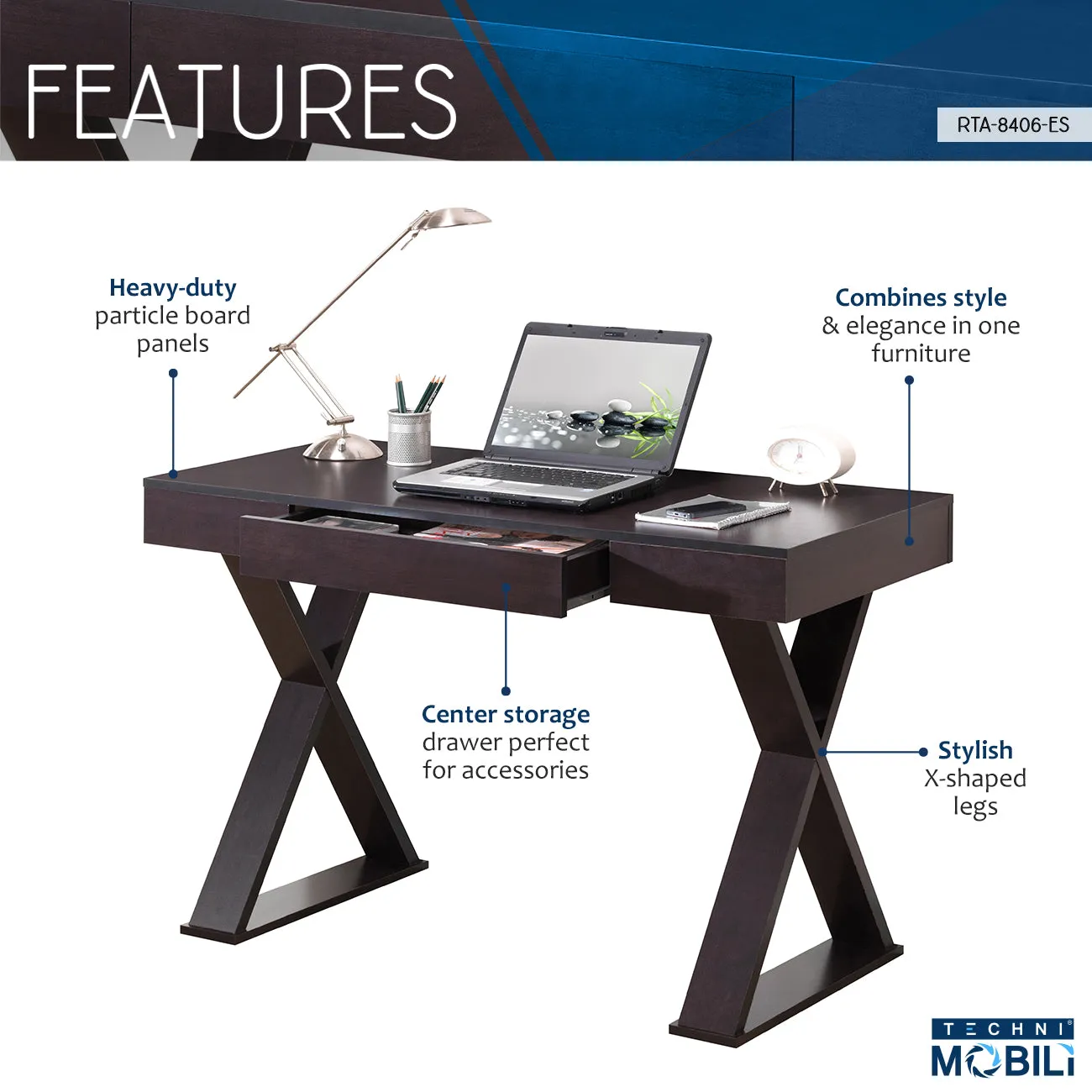 Trendy Writing Desk with Drawer