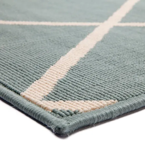 Tucson Aqua Green Polypropylene Outdoor Rug