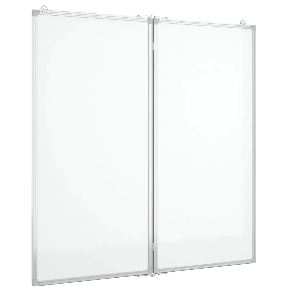 vidaXL Magnetic Whiteboard Foldable 100x100x1.7 cm Aluminium