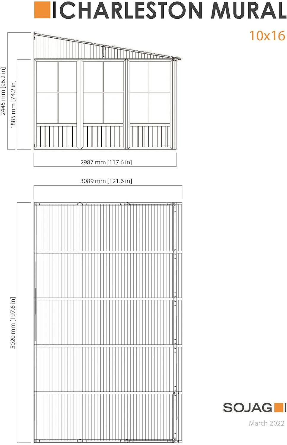 Wall Mounted Solarium, Galvanized Steel Roof, Sturdy Aluminum Structure, Sliding Doors