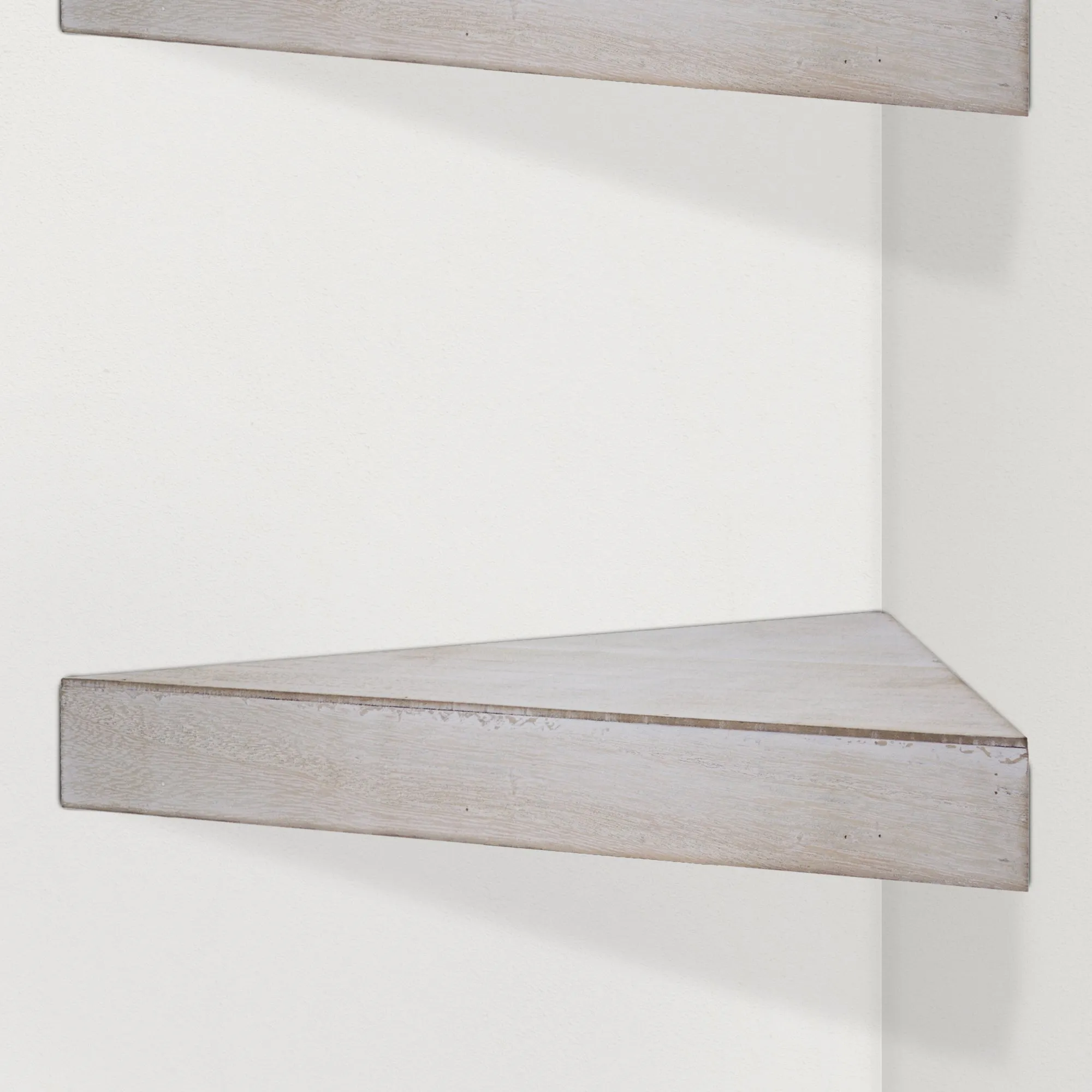 Wood Floating Corner Shelves (Set of 2) - White