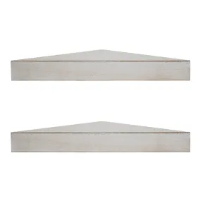 Wood Floating Corner Shelves (Set of 2) - White