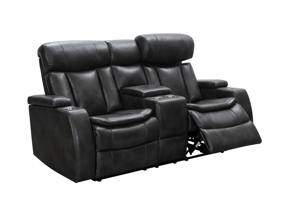 Zayne Power Reclining Leather Loveseat