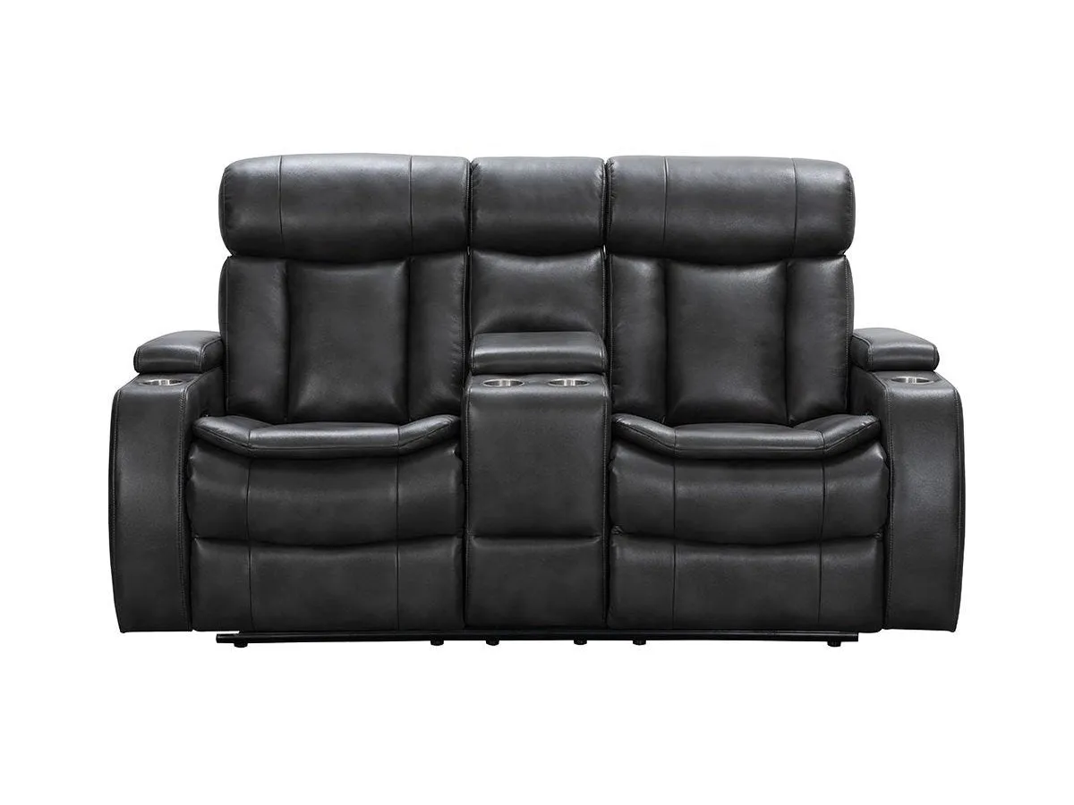 Zayne Power Reclining Leather Loveseat