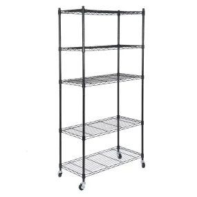 ZENY™ 5-Shelf Heavy Duty Shelving Storage Unit for Kitchen, Office, Garage, Black