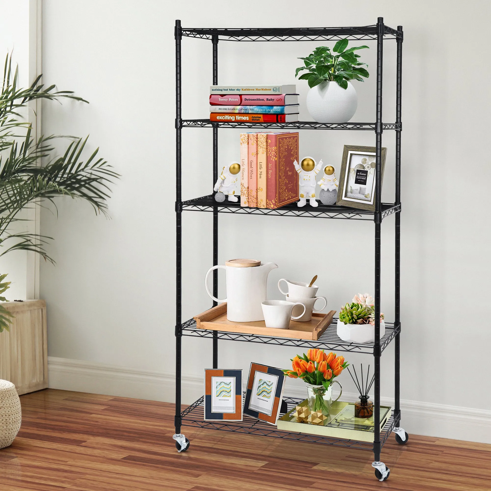 ZENY™ 5-Shelf Heavy Duty Shelving Storage Unit for Kitchen, Office, Garage, Black